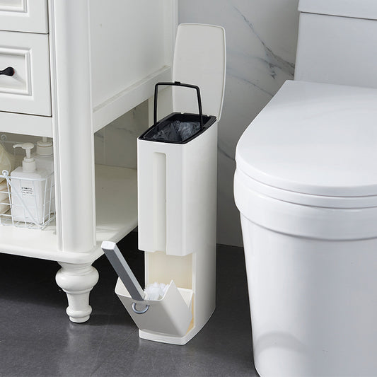 Elite 3-in-1 Bathroom Trash Can with Toilet Brush Space Saving Set