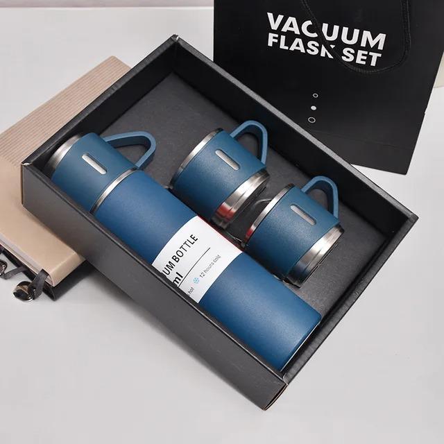 Elite 3-Cup Vacuum Flask Premium Gift Set - 500ml (Hot & Cold)