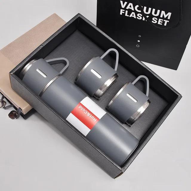 Elite 3-Cup Vacuum Flask Premium Gift Set - 500ml (Hot & Cold)