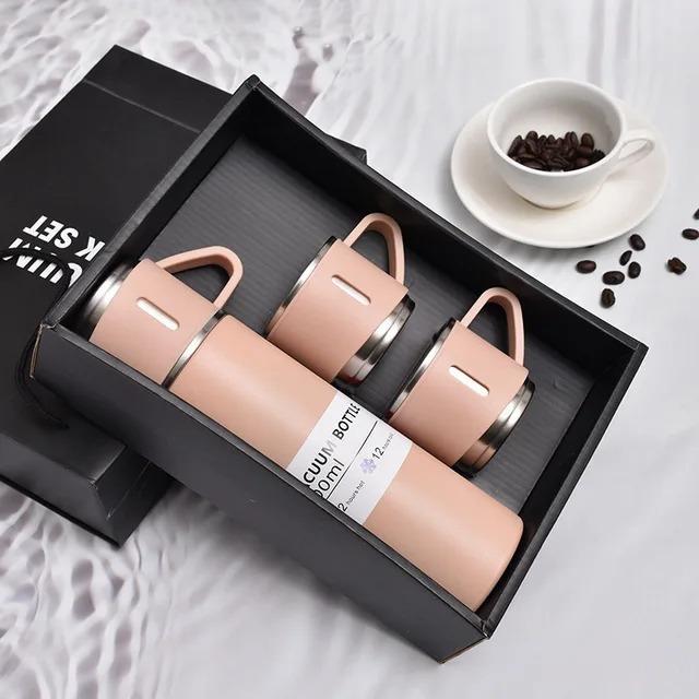 Elite 3-Cup Vacuum Flask Premium Gift Set - 500ml (Hot & Cold)