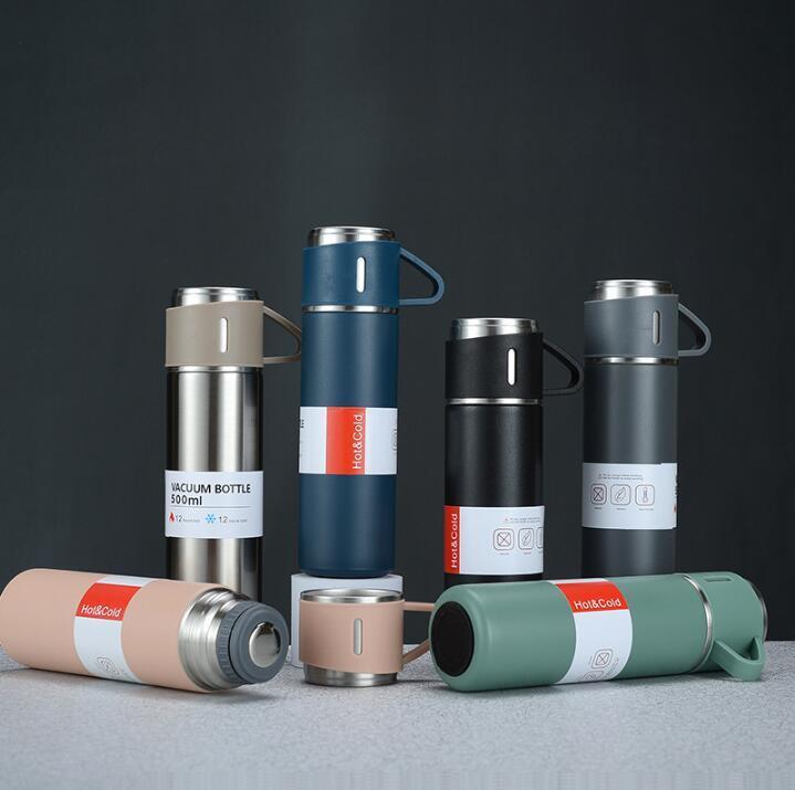 Elite 3-Cup Vacuum Flask Premium Gift Set - 500ml (Hot & Cold)
